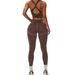 New Seamless Yoga Outfit Set For Women, European American Style, Tight Pants And Tank Top Two-Piece Set, TEME Hot Sale_ecoleips.com
