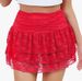 Bohemian Lace Tiered Mini Skirt – Low Waist Sexy Summer Skirt For Women, Floral Embroidery, Stretchy & Comfortable_ecoleips.com