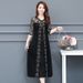 Summer Temperament Dress With Loose Five Quarter Sleeves Lace Women's Plus Size And Big Swing Long Skirt Trend_ecoleips.com