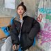 K Chessboard Patterned Cotton Jacket For Women, Retro Thick Loose Bread Jacket, Niche Design Cotton Jacket_ecoleips.com