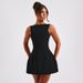 In Stock 2025 New European And American Simple Sexy Elegant Slim Fit Short Solid Color Backless Basic Dress For Women_ecoleips.com