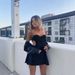 Summer 2024 Women's Elegant Commuter Style Dress Hollowed out Suspender Short Design Sexy Lace Trim Ruched European American Fashion_ecoleips.com