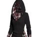 Women's Ribbed Hooded Sweatshirt Long Sleeve Pullover Casual Streetwear Hoodie With Geometric Pattern_ecoleips.com
