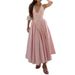 Spring 2026 Women's French Style Dress Elegant INS Halter Neck Pleated Waist Fitted Long American Fashion New Clothing_ecoleips.com