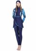 Muslim Women's Conservative Patchwork Swimsuit Three Piece Set With Hood_ecoleips.com
