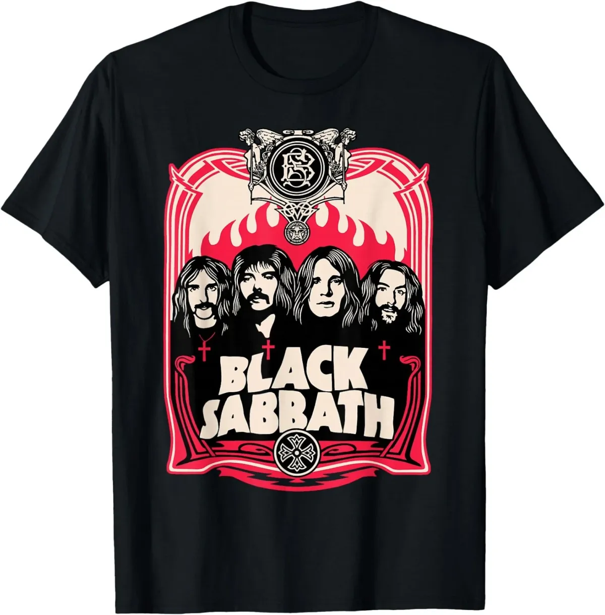 Women's T-Shirts Black Sabbath Group Crest T-Shirt_ecoleips.com