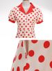 Women's Vintage Polka Dot Summer Dress Short Sleeve V-Neck A-Line Casual Party Robe Femme Pin Up Style_ecoleips.com