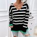 DiYun European And American Casual Resort Style Color-Block Striped Long-Sleeve Women's Sweater 2025_ecoleips.com