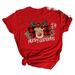 European And American Cross-border Foreign Trade Women's Clothing Christmas-themed Round-neck Printed Short-sleeve_ecoleips.com