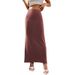 Women's Clothing Autumn New Women's Midi Skirt, Bodycon Skirt, Solid Color, Ankle Length Skirt_ecoleips.com