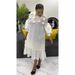 Women's Clothing Plus Size Clothes Elegant 3D Floral Maxi Dress With Ruffled Hem & Beaded Details – Romantic Long Sleeve Dress_ecoleips.com