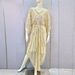 Women's Clothing New Women's Heavy Beaded Sequins V Neck Bat Sleeves Evening Dress Long Skirt Party Bridesmaid High End_ecoleips.com