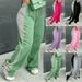Women's Clothing Spring Autumn Winter Women's Clothing New Elastic Waist Color Matching All Match Straight Wide Leg Sweatpants Women_ecoleips.com