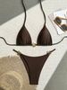 Women's Clothing Bikini Metal Ring Fine Flash Advanced Sexy Split Swimsuit_ecoleips.com
