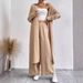 Pus Size Two Piece Set Loose Fitting Long Shirt Wide Leg Pants Fashion Sportswear For Spring Autumn_ecoleips.com