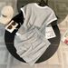 Women's Clothing Fashionable And Stylish Splicing Short Sleeved Suit For Women Loose And Slim, Two Piece T Shirt, Casual Shorts, Two Piece Suit_ecoleips.com