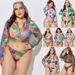 laceup printed bikini set multicolor plus size swimwear for women (beach sisters collection)_ecoleips.com