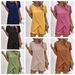 Women's Solid Color Asymmetrical Top And Shorts Set - Casual Summer Two-Piece Outfit_ecoleips.com