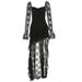 Women's High Waist Lace Patchwork Dress European American Style Solid Color Square Neck Long Sleeve Autumn Fashion 2024_ecoleips.com