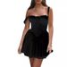 Women's Sexy Lace Panel Halter Tie Side Flowy Mini Dress – Trendy Summer Club Gown_ecoleips.com