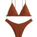 Women's Clothing Solid Color Split Three Point Bikini Sexy Beach Vacation Bikini Female_ecoleips.com