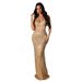 Women's Clothing Hot Diamond Sling Waist Elastic Hip Long Dress_ecoleips.com