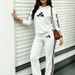 Women's Black And White Striped Hooded Pants Suit Long Sleeved Street Style Autumn/Winter Set European American Cross Border Print_ecoleips.com
