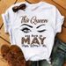 New Women's Plus-size Round-neck Letter And Eyelash Print Birthday T-shirt_ecoleips.com