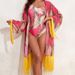 Women's Clothing Swimsuit Tassel Blouse Mesh Three Piece Swimsuit Fashion Print Bikini_ecoleips.com