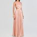 Sexy Hollow Out Backless Swing Beach Dress Spring Summer Sleeveless Solid Party Dress Women O-neck High Waist Pleated Long Dress_ecoleips.com