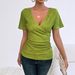European And American New 2026 Summer Intellectual Style Elegant Buttoned Pullover V-Neck Slim Fit Women's_ecoleips.com