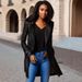 Women's Clothing Thick Fur Collar Mid Length Leather Coat Motorcycle Leather Jacket Coat _ecoleips.com
