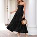 Women's Bohemian Halter Smocked Ruffled Maxi Dress – Casual Beach Resort Gown For Summer 2026_ecoleips.com