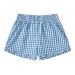 HEZIOWYUN Women's Kawaii Plaid Shorts Loose Fitting Elastic Wide Waist Shirred Ruffled Trim Wide Leg Loungewear Briefs Bottoms_ecoleips.com