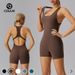 Caijue Women's Racerback Bodysuit High Elasticity Hip Lifting Sexy Sports Yoga Nude Feel Style_ecoleips.com