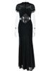 JULISSA MO Patchwork Sexy Hollow Out Sheer Mesh Women Maxi Dress Turtleneck Ruched Dress Spring Slim Elegant Party Evening Dress_ecoleips.com