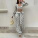 Women's Long Sleeved Cropped Top And Pants Set Casual Simple Two Piece Outfit European American Fashion 2026_ecoleips.com