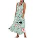 Cross-border Foreign Trade Clothing 2024 New Summer Women's Sleeveless Long 3D Printed Floral Dress European And_ecoleips.com