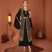 Women's Clothing Arabic Retro Gold Embroidery Black Robe_ecoleips.com