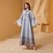 Women’s Clothing Muslim Women's Robe V Neck Printed Tassel Temperament Dress_ecoleips.com