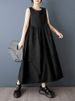 Khaki Vintage Patchwork Sleeveless Summer New Dresses For Woman Korean Fashion Loose Casual Long Dress Elegant Clothing 2026_ecoleips.com