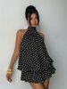 Trendy Off-Shoulder Mini Dress With Asymmetric Neckline & Open Back – Stylish Solid Color Sleeveless Outfit For Women_ecoleips.com