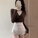 Women's Conservative Long Sleeve Swimsuit Elegant Sexy plus Size for Girls Perfect for Hot Springs New Style 2026_ecoleips.com