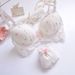 girl Long-term Japanese Style Two-tone Water-soluble Embroidery Film Cup Wireless Fresh Girl Cute Push-up Bra Set_ecoleips.com