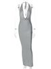 Hugcitar Swing Collar Halter Slip Sleeveless Backless Revealing Bandage Sexy Maxi Dress 2025 Summer Nightclub Party Women_ecoleips.com