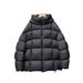 girl Girl 2025 Winter New 90 White Goose Puff Hooded Square Down Jacket For Women, Loose Fit, Warm Coat_ecoleips.com