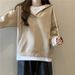 Foreign Trade Hooded Sweatshirt For Women, Spring And Autumn Thin Loose Slimming Patchwork Real Shot Two-Piece Top_ecoleips.com
