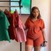 Women's Clothing Fashion Casual Solid Color Short Sleeve Women's Suit_ecoleips.com