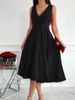 Women's Asymmetrical Neck Sleeveless Vest Dress Casual Solid Color_ecoleips.com