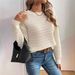 Women's Clothing Butterfly Knot Back Detail Casual Long Sleeve Sweater - Soft Beige, Relaxed Fit, Breathable Polyester Blend, Versatile Streetwear_ecoleips.com